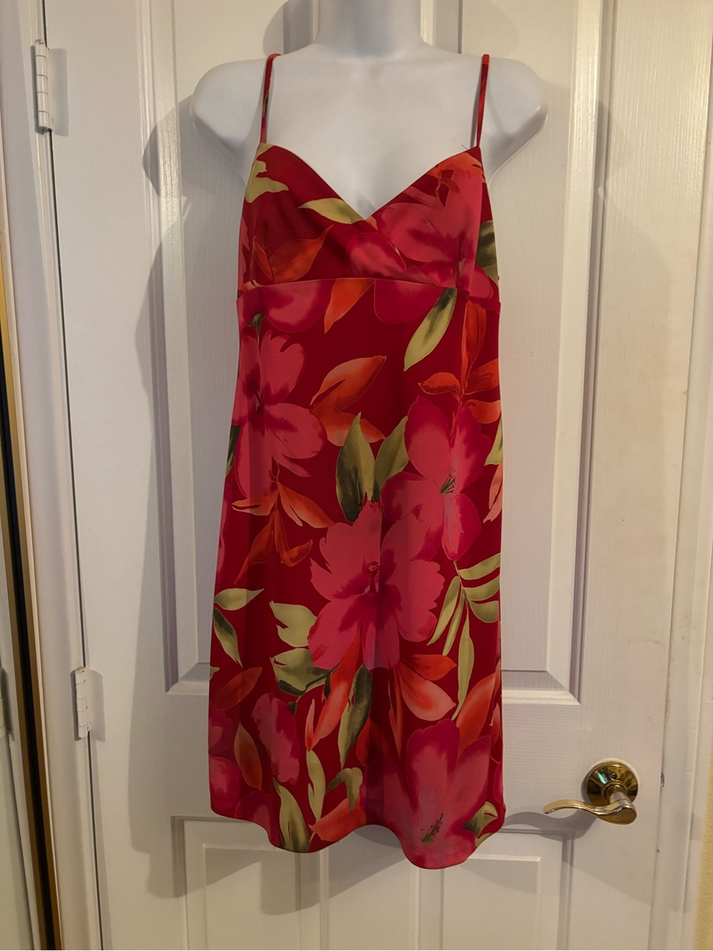 City Triangles Pink and Red Floral Midi Dress